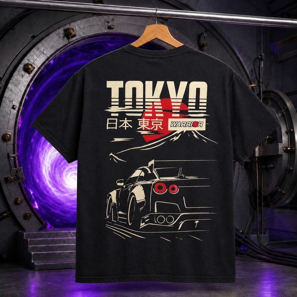 GSTR Tokyo Warrior JDM Graphic Tee Black Mens 3XL Nissan GTR Style Racing